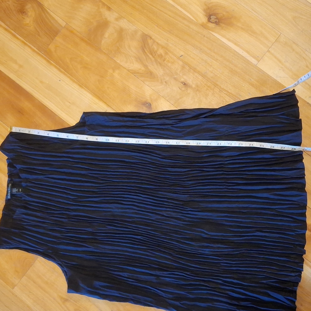 Eileen Fisher Crushed Silk Long Tank Top Navy Blue Size Medium - Picture 8 of 10